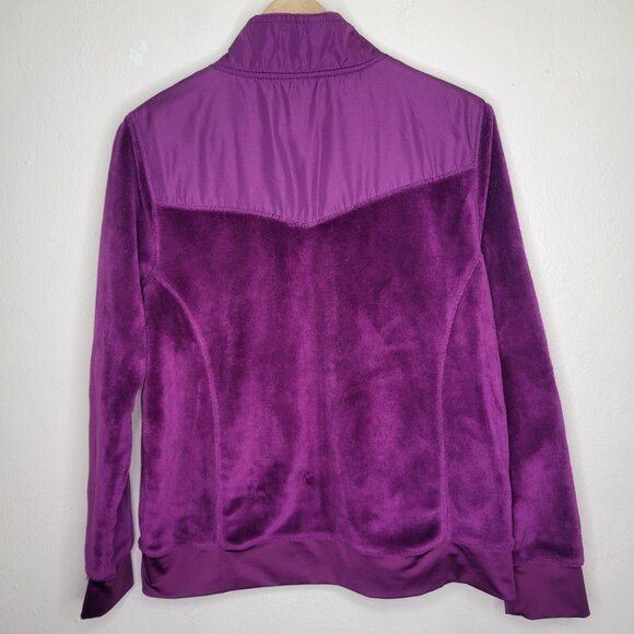 Athletic Works Purple Fuzzy Fleece Jacket Full Zip Size Large - Picture 2 of 4